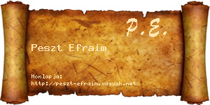 Peszt Efraim névjegykártya